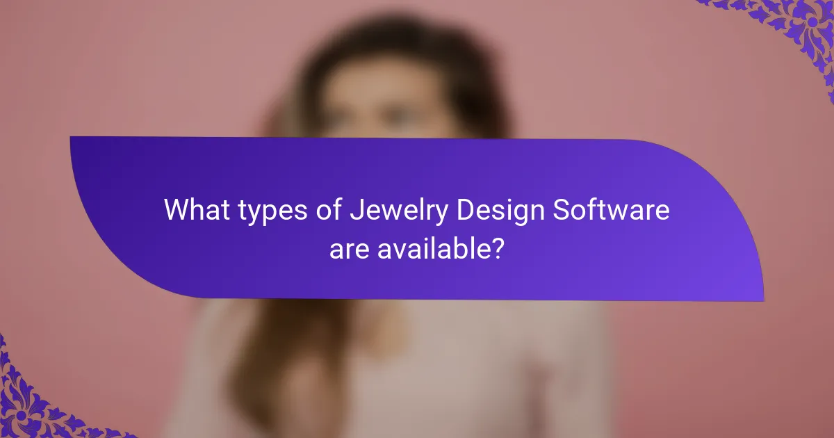 What types of Jewelry Design Software are available?